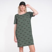 T-shirt Dress 'Black Horses Green' - Women