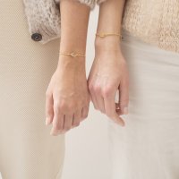 Armband gemstone 'You&Me' - Citrien/Goud