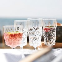 Picknick wijnglas 'Retro transparant' - set/4