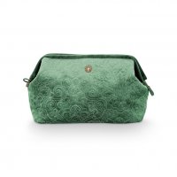 Toilettas  'Velvet' - extra groot Quilted Green