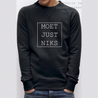 Sweater 'Moet just niks' - Man/Zwart
