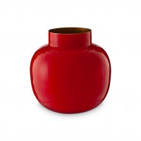 Mini vaas - metal round 10cm Red