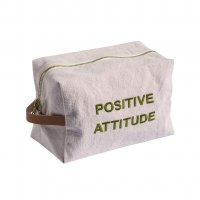Toilettas Cube grand - 'Positive attitude' Biscuit