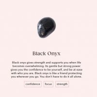 Armband 'Gemstone' met kaartje - Zwarte Onyx