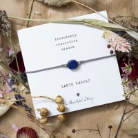 Armband 'Gemstone' met kaartje - Lapis Lazuli