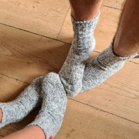 Giftbox Grijze wollen sokken kuithoogte - Soxs