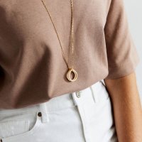 Halsketting/Ring 'Connected I' - Goud
