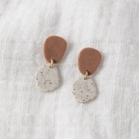 Oorbel 'Clay Duo' - Pebble