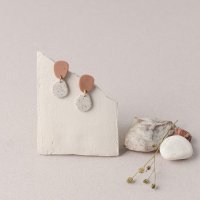 Oorbel 'Clay Duo' - Pebble