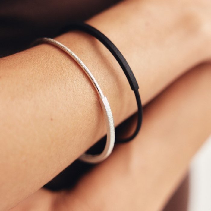 Armband 'Contrast Extended' - Zilver