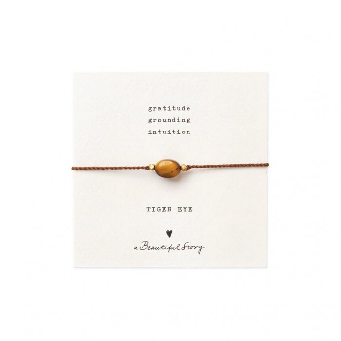 Armband 'Gemstone' met kaartje - Zwarte Onyx