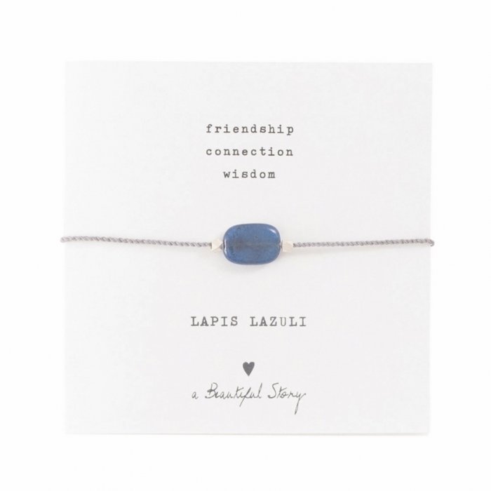 Armband 'Gemstone' met kaartje - Lapis Lazuli