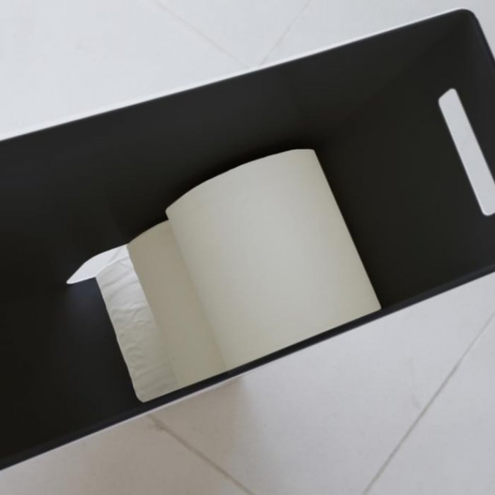 Toiletrol voorraadkastje Zwart