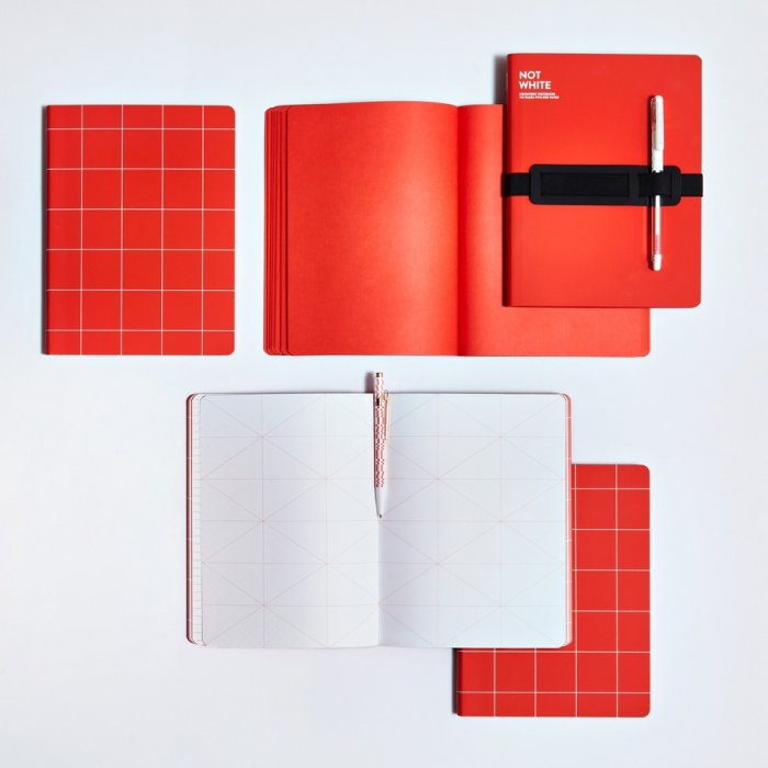 Nuuna Notitieboek Graphic A5 'Break the Grid Red' 