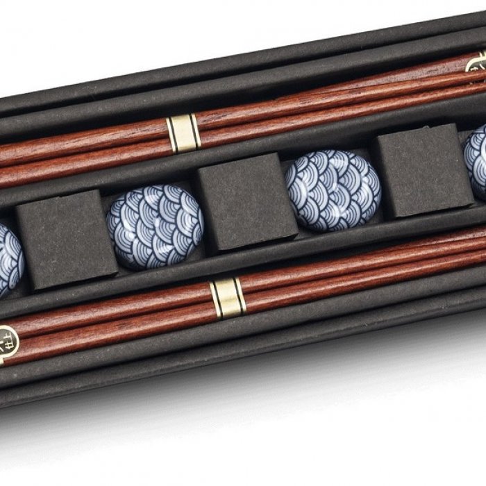 Chopstick + stones  giftbox - set/4