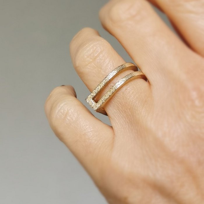 Halsketting/Ring 'Connected I' - Goud