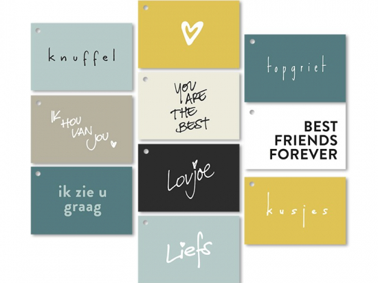 Lief voor elkaar - Mini kaartjes (10) - Love - Mini kaartjes (10) - Love
