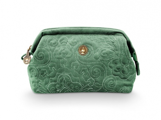 Pip Studio - Toilettas 'Velvet' - klein - Quilted Green