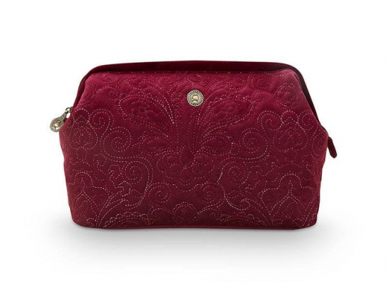 Pip Studio - Toilettas 'Velvet' - extra groot - Quiltey Days Red