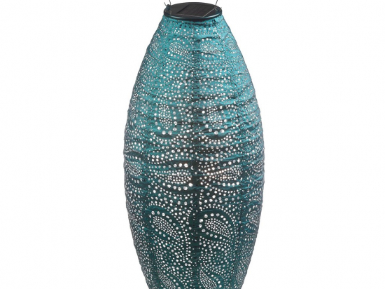 Lumiz - Lampion Lang Ovaal - 20cm - Paisley-Zeeblauw
