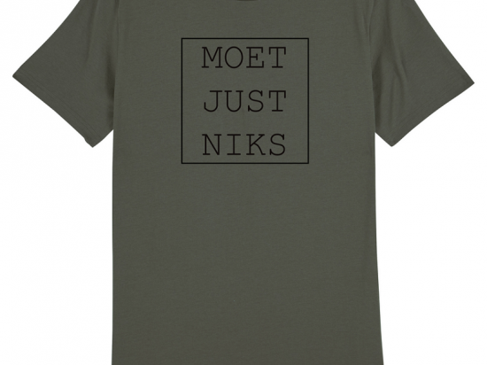 Ministerie van unieke zaken - T-shirt 'Moet Just Niks' - Man/Kaki/Kader - S